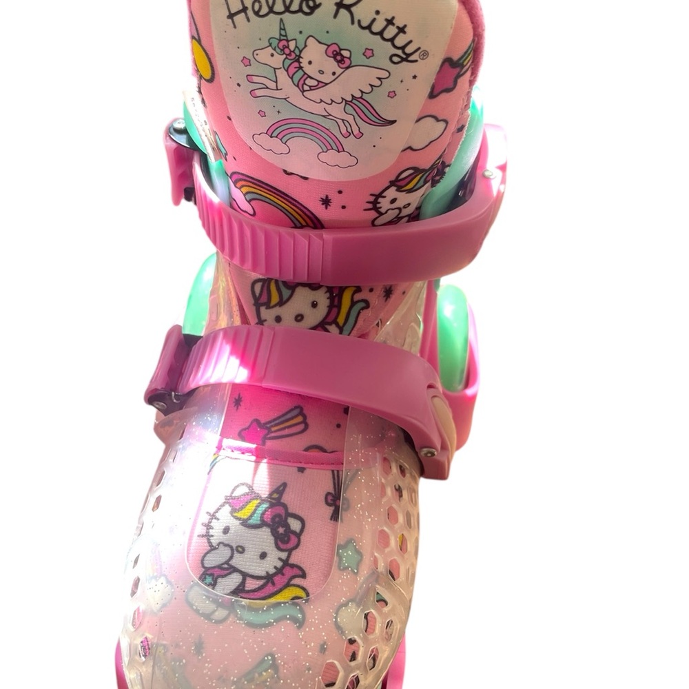Hello Kitty Pink and Green Skates with Unicorn Design